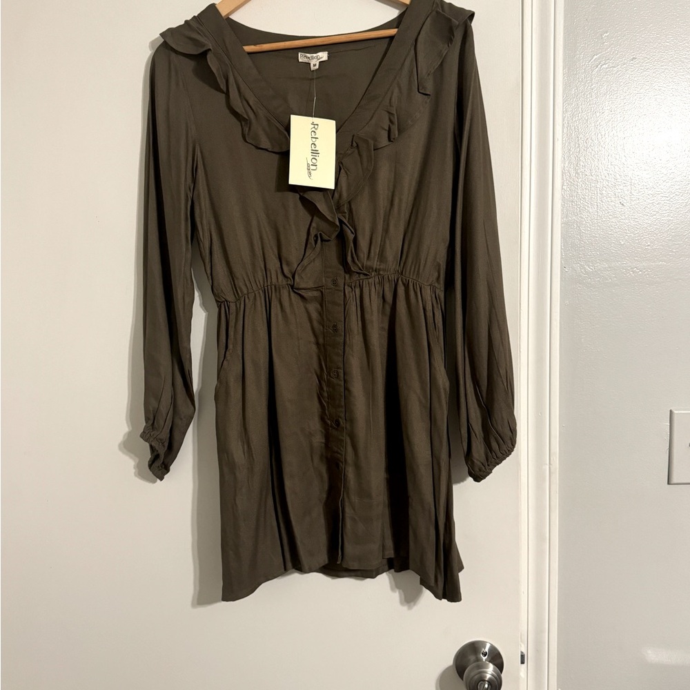Olive Long sleeve dress